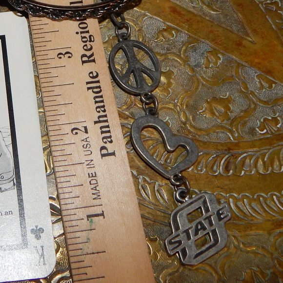 Peace Love OSU Necklace ~ Oklahoma State Cowboys! - Picture 8 of 9